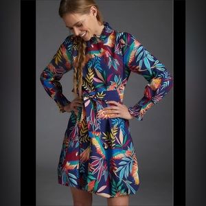 Farm Rio for Anthropology Aves Mini Dress Size Large